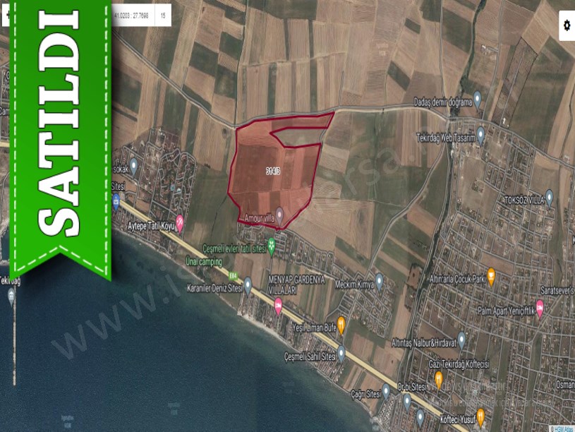 Tekirdağ Marmaraereğli Çeşmeli Mah Satılık Arsa , 591 M2 Hisseli  