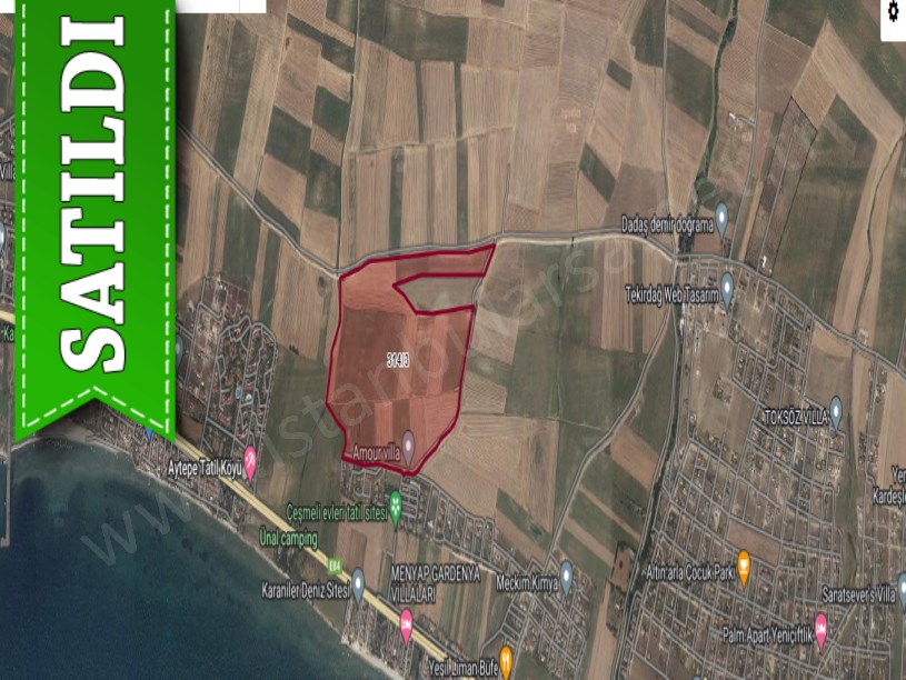 Tekirdağ Marmaraereğli Çeşmeli Mah Satılık Arsa , 591 M2 Hisseli  