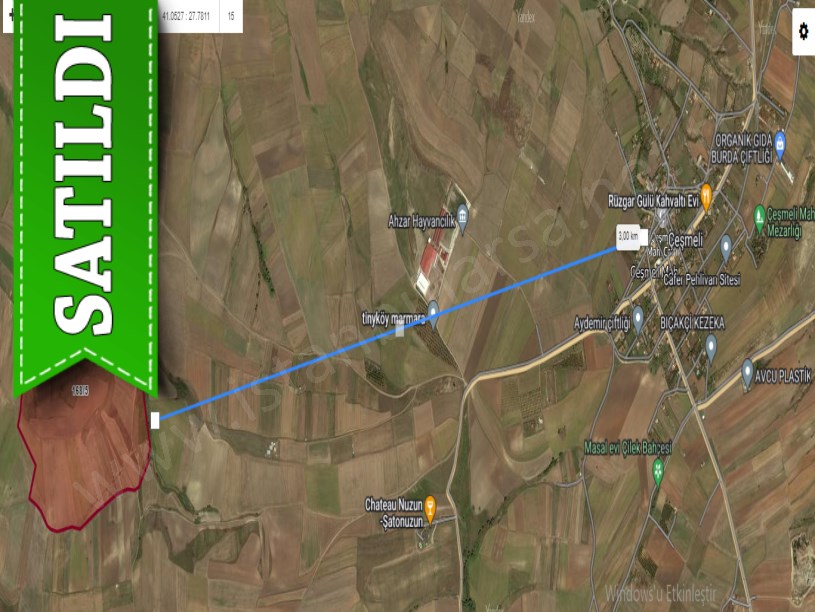 Tekirdağ Marmaraereğli Çeşmeli Mah Satılık Arsa , 810 M2 Hisseli Yolu Var