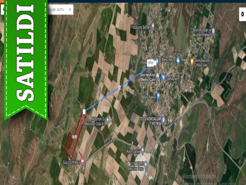 Silivri Beyciler Mah , Satılık Arsa , 460 m2 Yerleşime Yakın Yolu Var