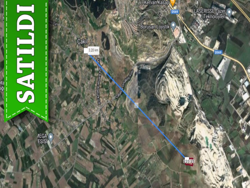 Çatalca Çakılda Satılık Arsa , 357 m2 Çaplı Yolu Var Tepe Konumda 