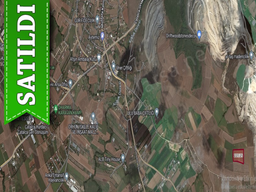 Çatalca Çakılda Satılık Arsa , 357 m2 Çaplı Yolu Var Tepe Konumda 