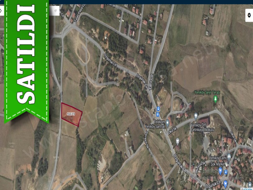 Arnavutköy Yeniköyde Satılık Arsa , 1,200 m2 Yolu Var Hisseli 
