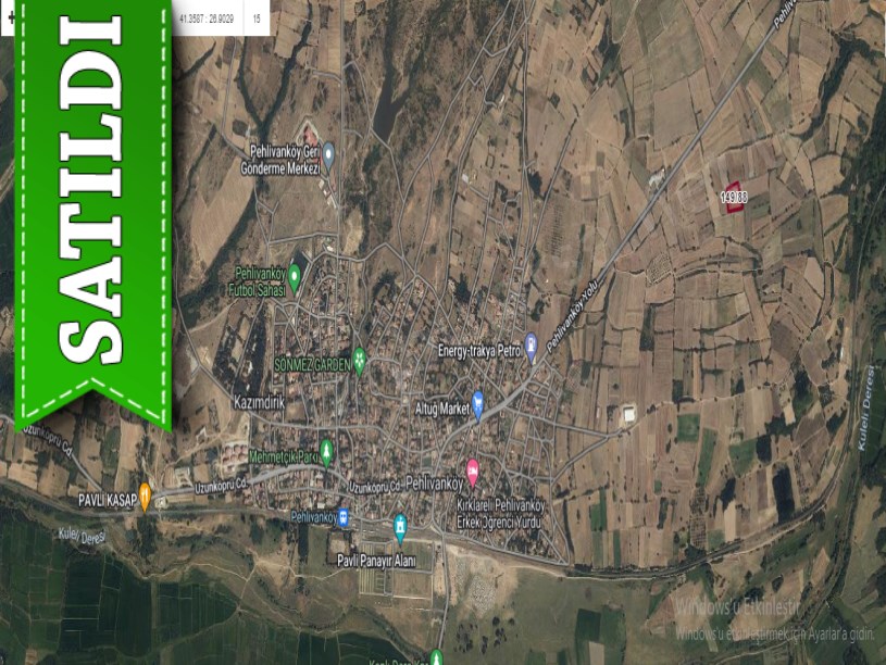 Kırklareli Pehlivanköy Kurtuluş Köyünde Satılık Arsa , 244 m2  Hisseli 