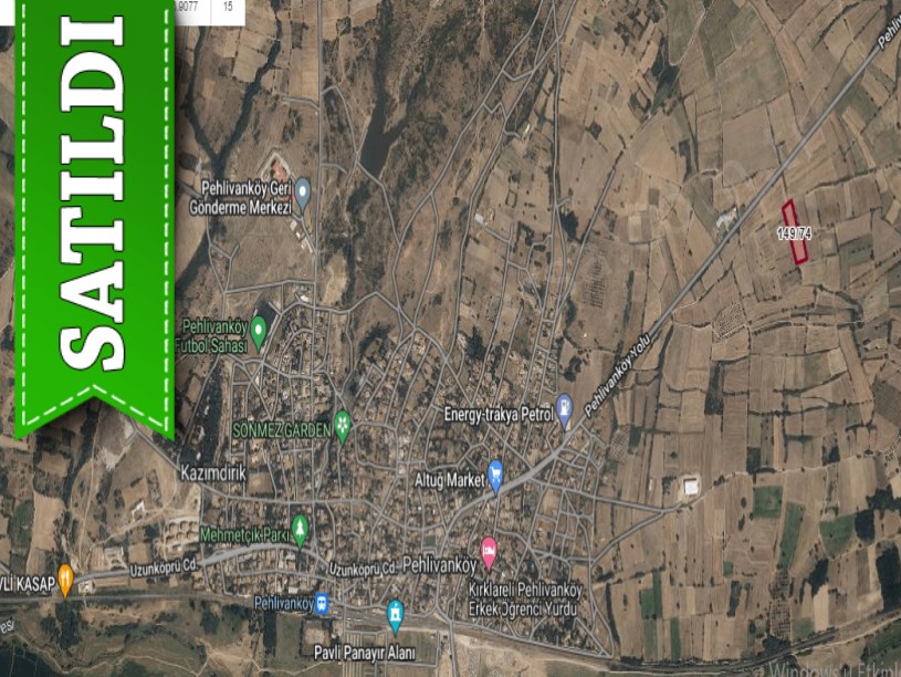 Kırklareli Pehlivanköy Kurtuluş Köyünde Satılık Arsa , 363 M2 Hisseli Yolu Var