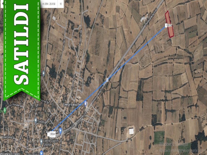 Kırklareli Pehlivanköy Kurtuluş Köyünde Satılık Arsa , 363 M2 Hisseli Yolu Var