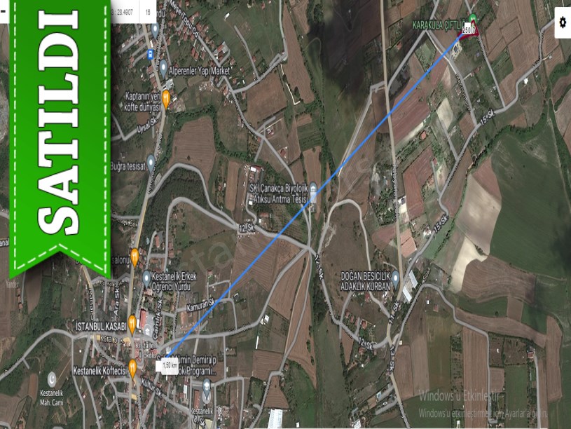 Çatalca Kestanelikte Satılık Arsa , 244 M2 Yolu Var Evlerin Yakını Hisseli 