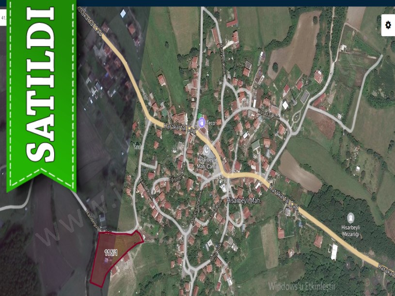 Çatalca Hisarbeylide Satılık Arsa , 287 m2 Çaplı Yolu Var Hisseli 