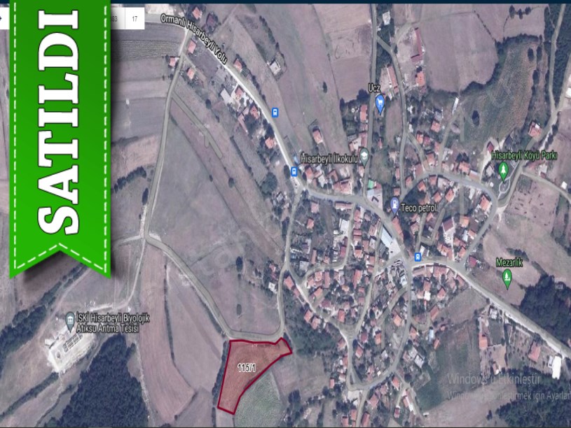 Çatalca Hisarbeylide Satılık Arsa , 287 m2 Çaplı Yolu Var Hisseli 