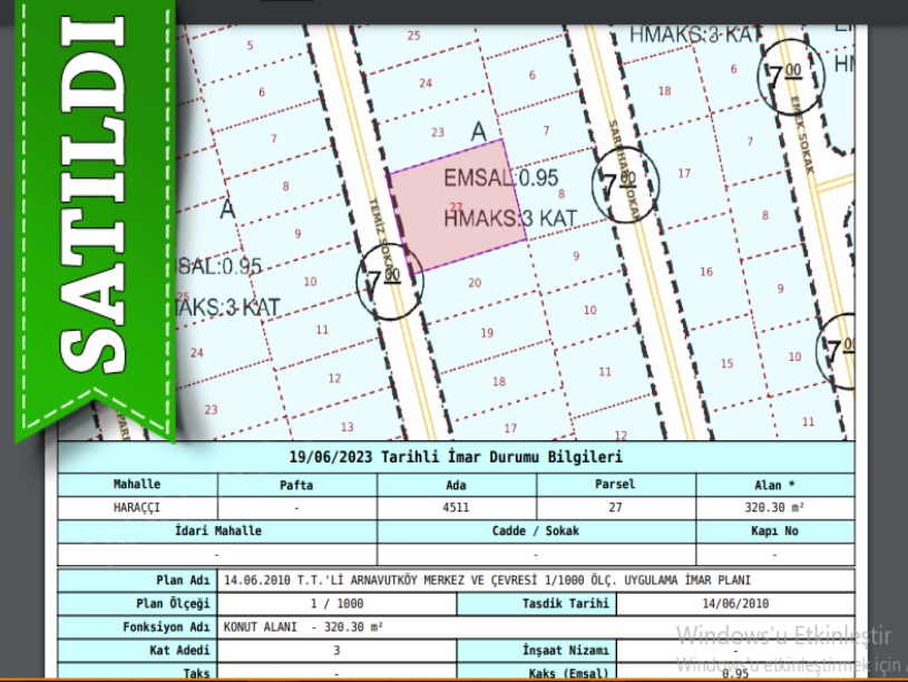 Arnavutköy Haraççıda Satılık Arsa , 320 M2 Müstakil İmarlı 