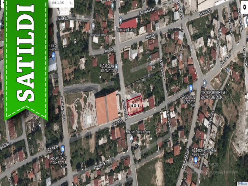 Arnavutköy Haraççıda Satılık Arsa , 745 M2 Köşebaşı Cadde Cephe