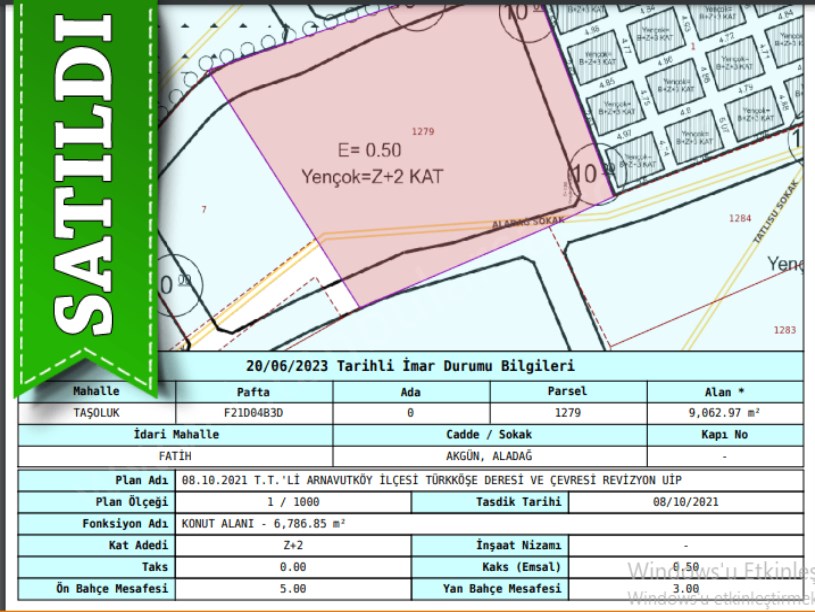 Arnavutköy Taşolukta Satılık Arsa , 310 M2 Etrafı Taş Duvarla Çevrili Hisseli 