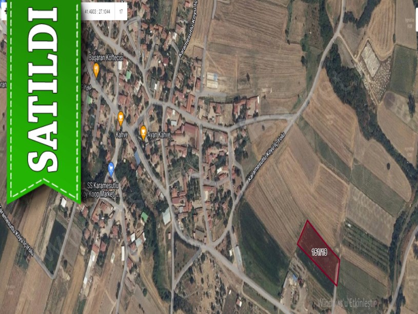 Kırklareli Babaeski Karamesutlu Köyünde Satılık Tarla , 4,937 m2 Müstakil Yolu Var