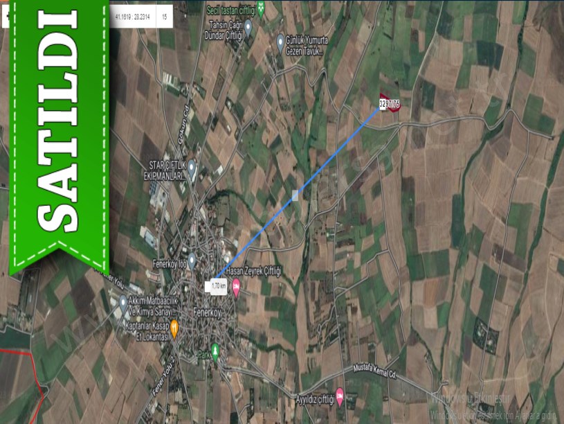 Silivri Fenerköyde Satılık Arsa , 505 m2 Yolu Var Çaplı Hisseli 