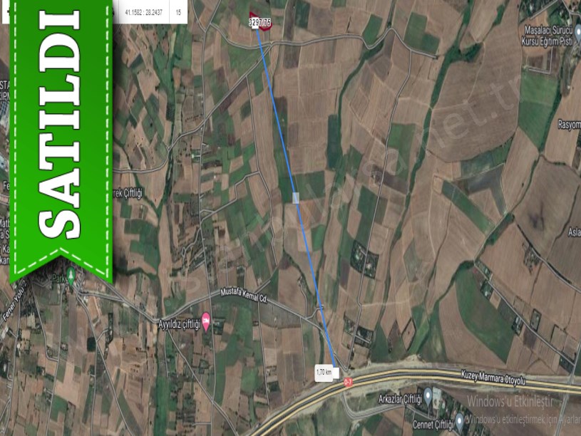 Silivri Fenerköyde Satılık Arsa , 505 m2 Yolu Var Çaplı Hisseli 