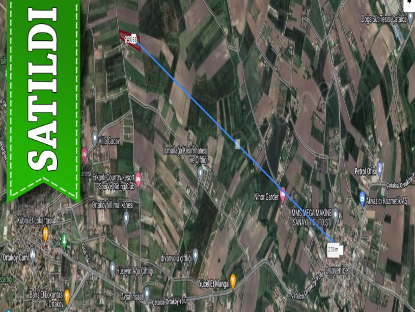 Çatalca Ovayenicede Satılık Arsa , 240 M2 Çaplı Cadde Cephe 