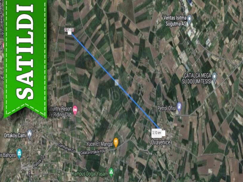 Çatalca Ovayenicede Satılık Arsa , 575 M2 Cadde Cephe Hisseli Çaplı