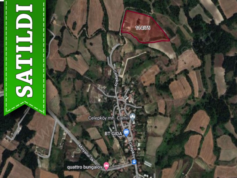 Çatalca Celepköyde Satılık Arsa , 1,608 M2 Çaplı Yolu Var Evlerin Yakını 