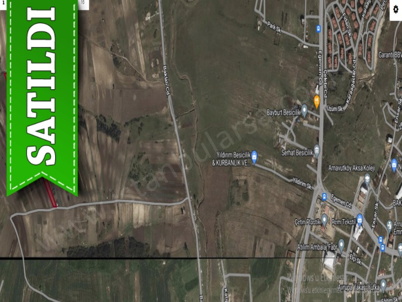 Arnavutköy Haraççıda Satılık Arsa , 350 M2 Cadde Cephe Çevrili 