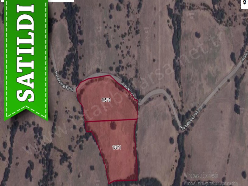 Edirne Enez Hisarlı Köyünde Satılık Tarla , 13,685 m2 Müstakil Yolu Var