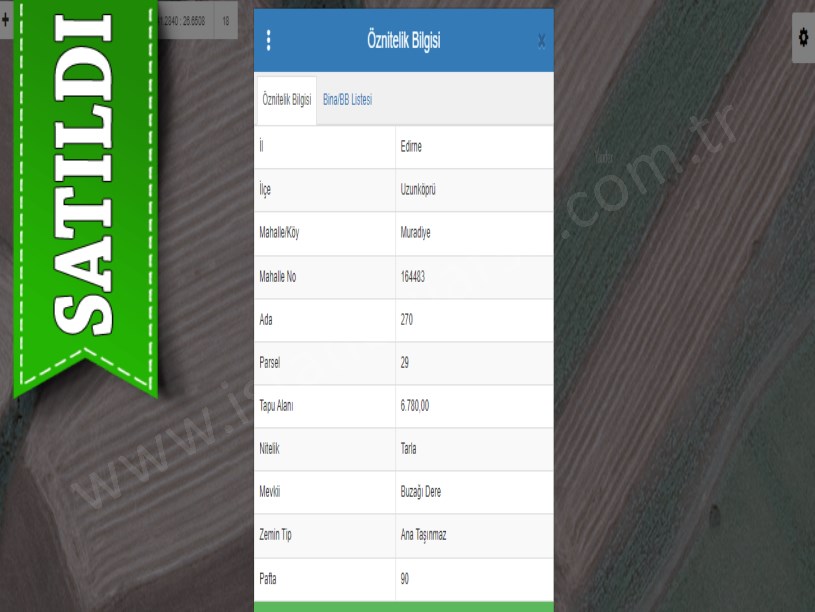 Edirne  Uzunköprü Muradiye Mah Satılık Tarla , 6,800 m2 Müstakil Asfalta Yakın