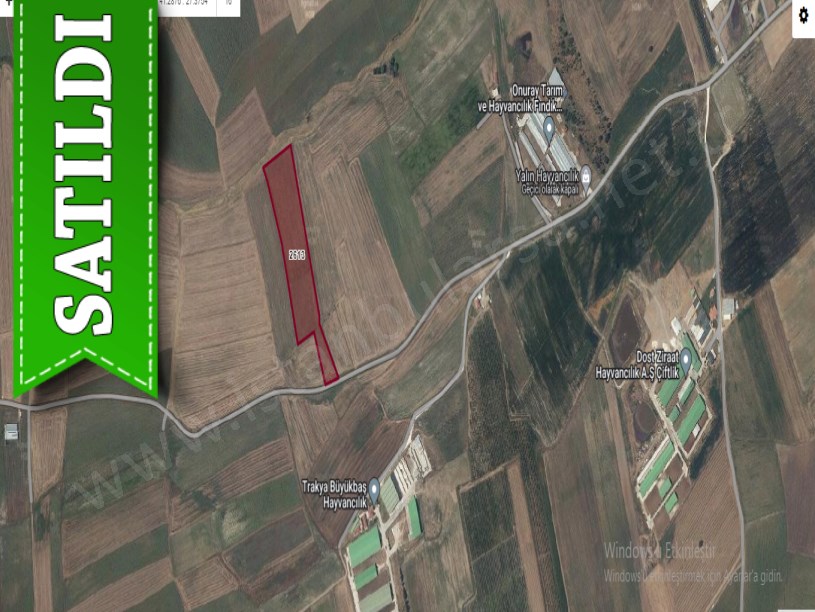 Kırklareli Lüleburgaz Ovacık Köyünde Satılık Tarla , 26,382 m2 Müstakil Çiftliğe Uygun Yolu Var