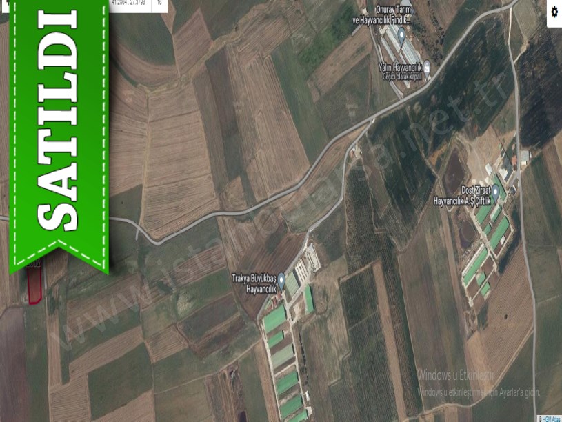 Kırklareli Lüleburgaz Ovacık Köyünde Satılık Tarla ,10,382 M2 Yolu Var Müstakil Çiftlik Yeri 