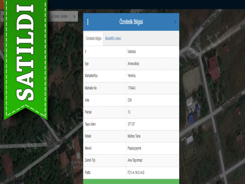 Arnavutköy Yeniköyde Satılık Arsa , 377 M2 Cadde Cephe Merkezde 