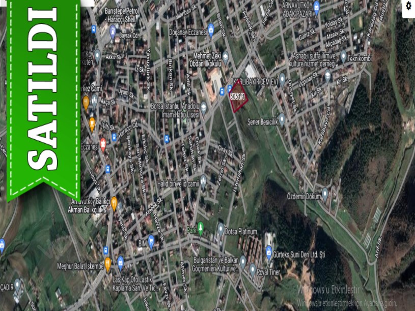 Arnavutköy Haraççıda Satılık Arsa , 455 M2 Cadde Cephe Merkezde 