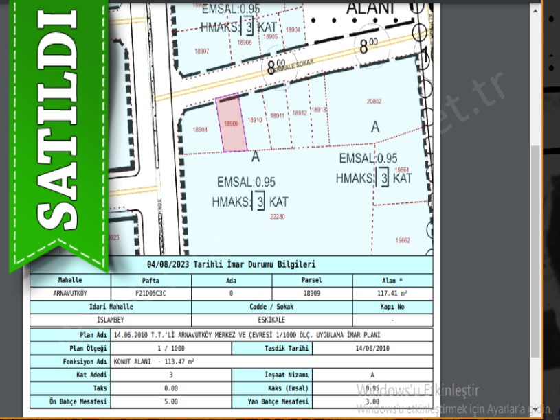 Arnavutköy İslambeyde Satılık Arsa , 117 M2 İmarlı Müstakil
