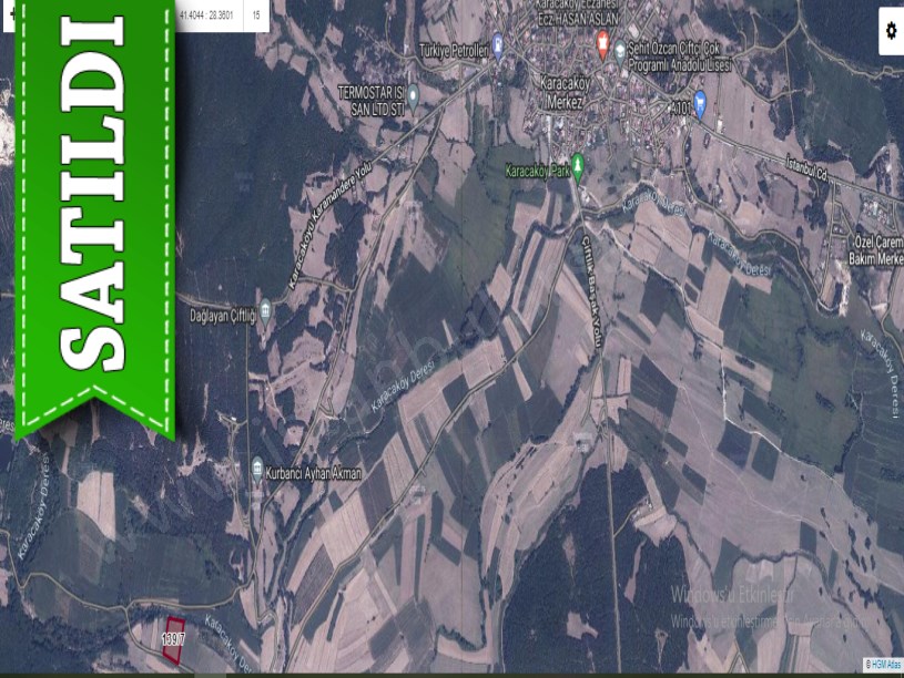 Çatalca Karacaköyde Satılık Tarla , 9,988 m2 Müstakil Yolu Var