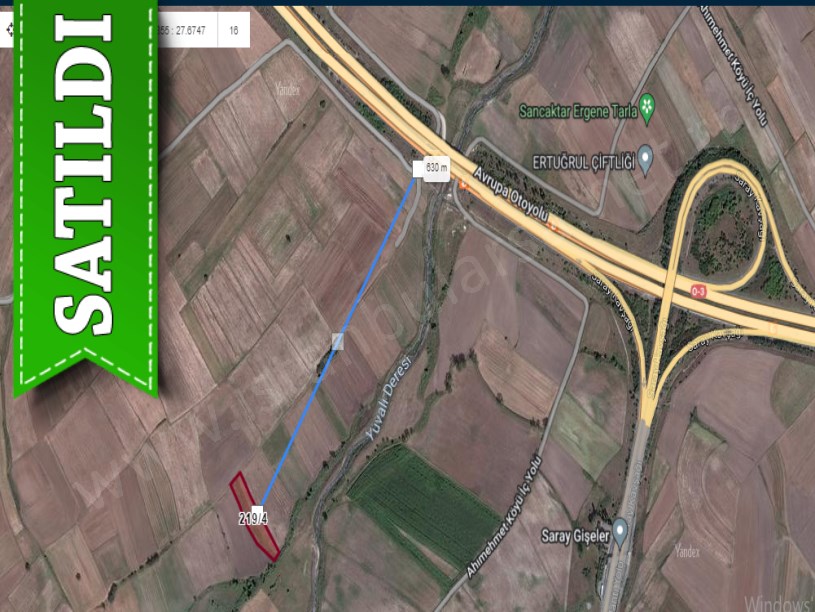 Tekirdağ Saray Beyazköyde Satılık Arsa , 2,100 m2 Yolu Var 