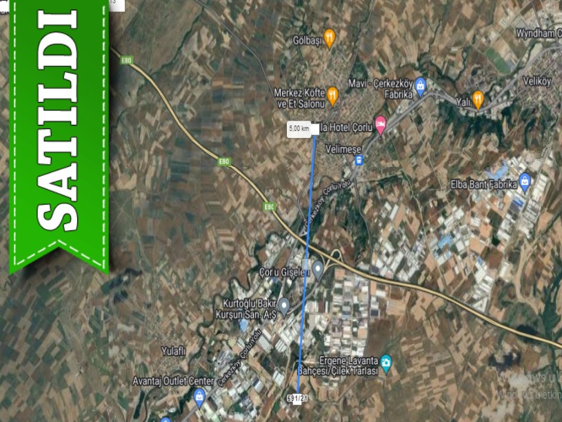 Tekirdağ Ergene Velimeşede Satılık Arsa , 5,692 m2 Sanayi İmarlı Osb İçinde