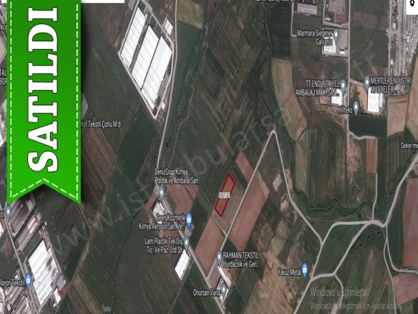 Tekirdağ Ergene Velimeşede Satılık Arsa , 5,692 m2 Sanayi İmarlı Osb İçinde