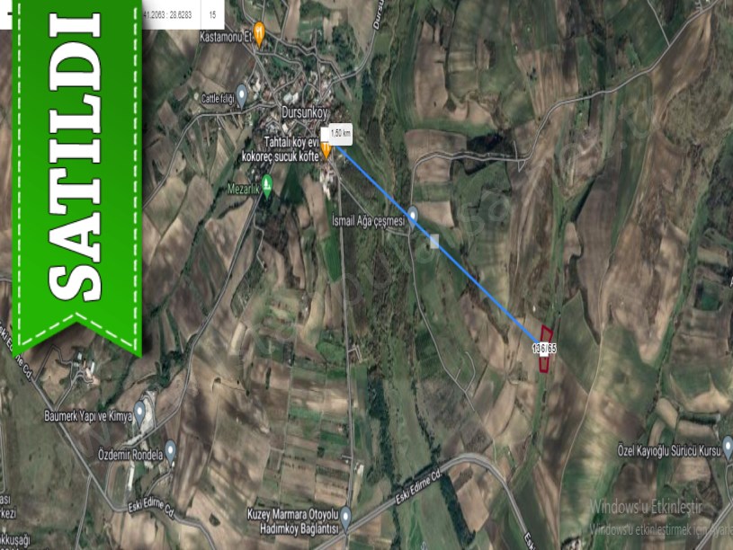 Arnavutköy Dursunköyde Satılık Arsa , 255 M2 Hisseli Yolu Var