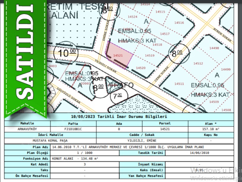 Arnavutköy Mustafa Kemalpaşa Mah Satılık Arsa , 300 m2 Köşebaşı İmarlı Arsa