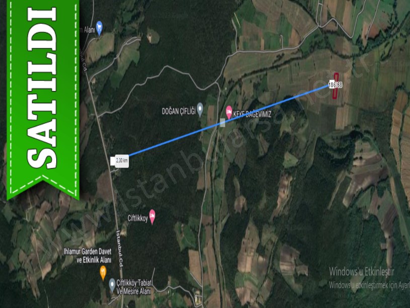 Çatalca Çiftlikköyde Satılık Arsa , 408 m2 Yolu Var Hisseli 