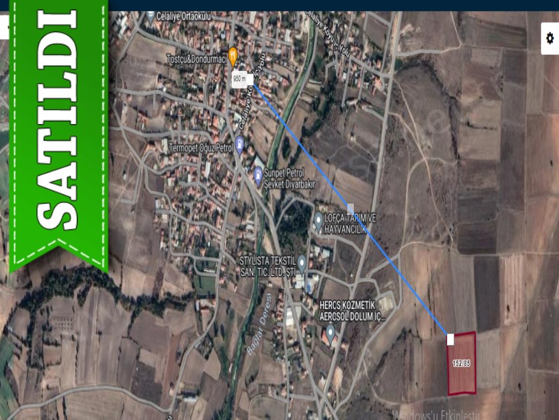 Kırklareli Lüleburgaz Celaliyede Satılık Tarla ,13,850 M2 Müstakil Yolu Var