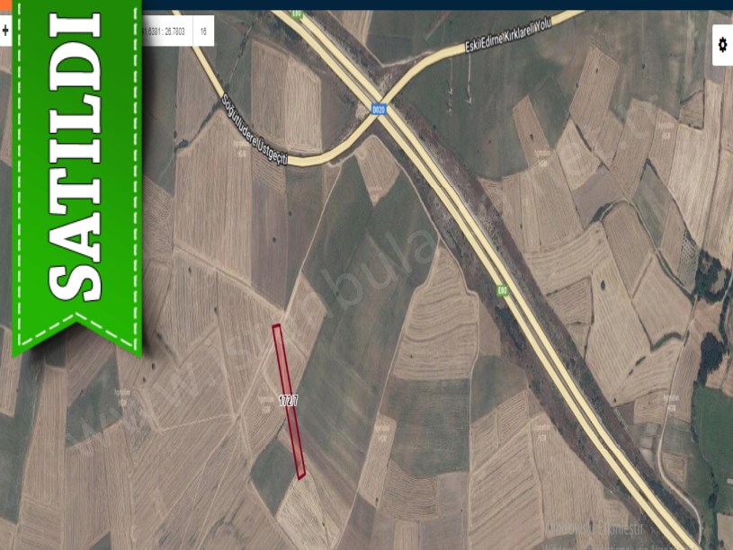 Edirne Havsa Söğütlüdere Köyünde Satılık Tarla  , 6,692 m2 Tek Tapu Yolu Var