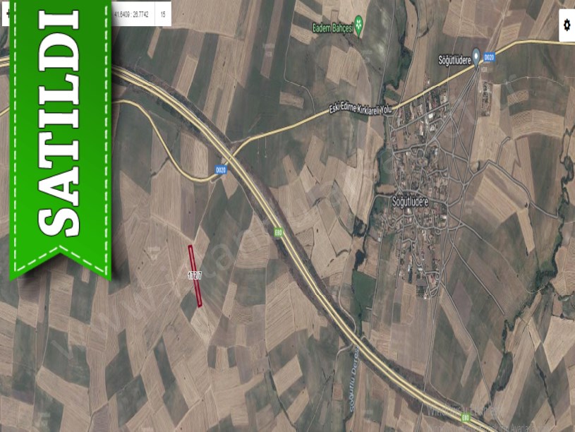 Edirne Havsa Söğütlüdere Köyünde Satılık Tarla  , 6,692 m2 Tek Tapu Yolu Var