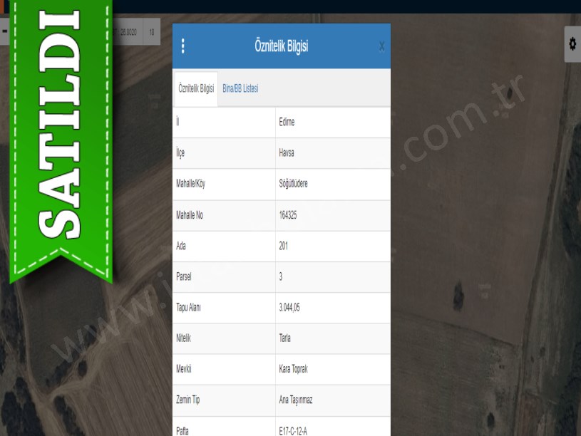 Edirne Havsa Söğütlüdere Köyünde Satılık Tarla , 3 Dönüm Müstakil Asfalt Cephe