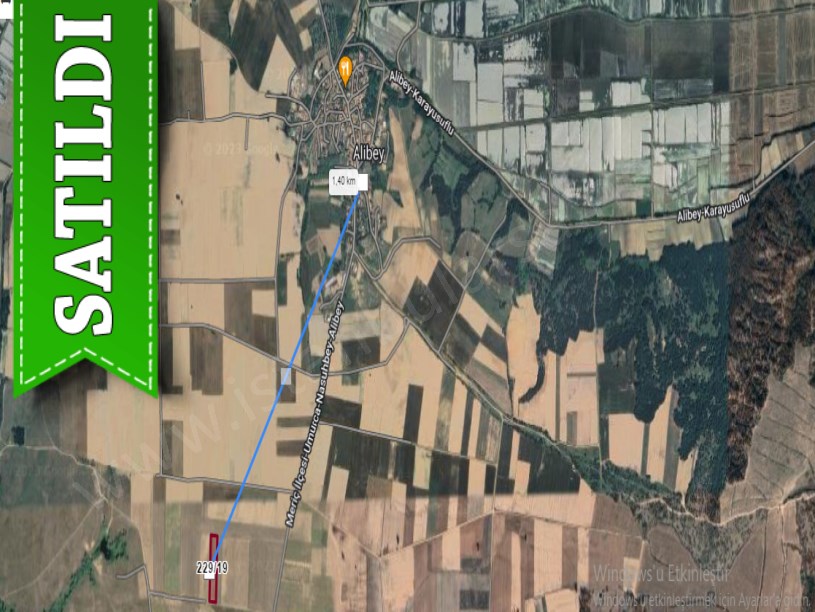 Edirne Meriç Alibey Köyünde Satılık Tarla . 6,597 m2 Yolu Var Müstakil