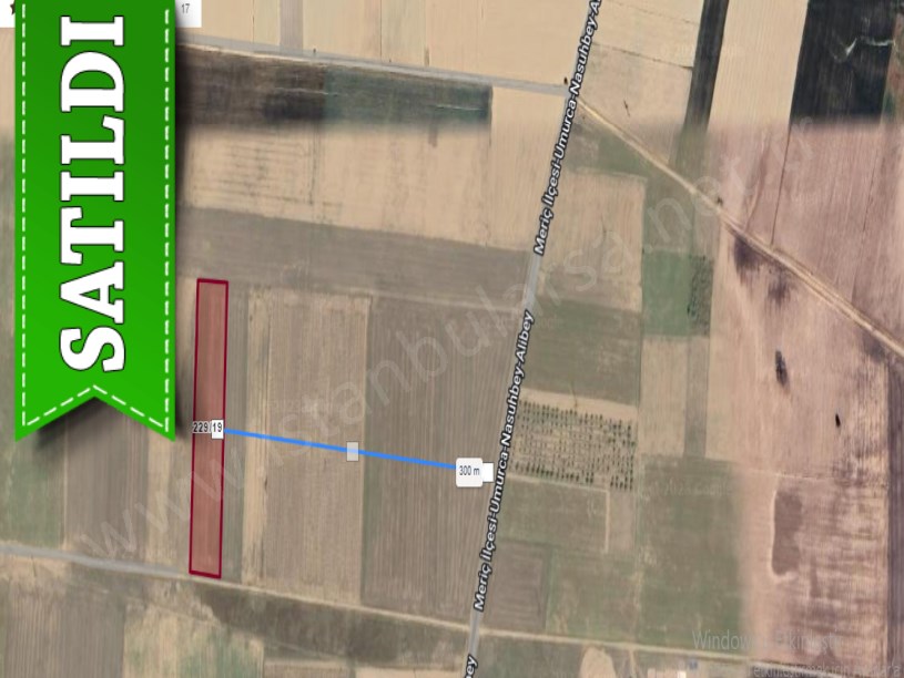 Edirne Meriç Alibey Köyünde Satılık Tarla . 6,597 m2 Yolu Var Müstakil