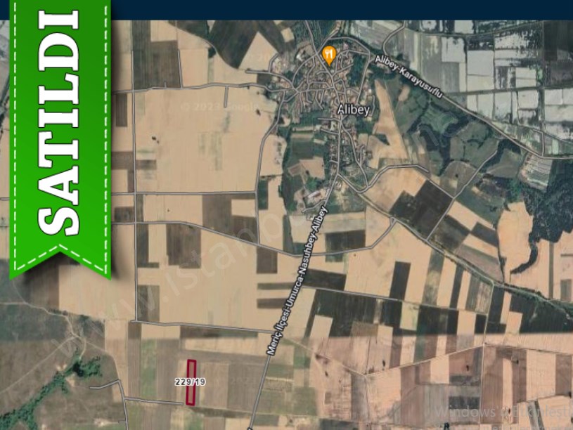 Edirne Meriç Alibey Köyünde Satılık Tarla . 6,597 m2 Yolu Var Müstakil
