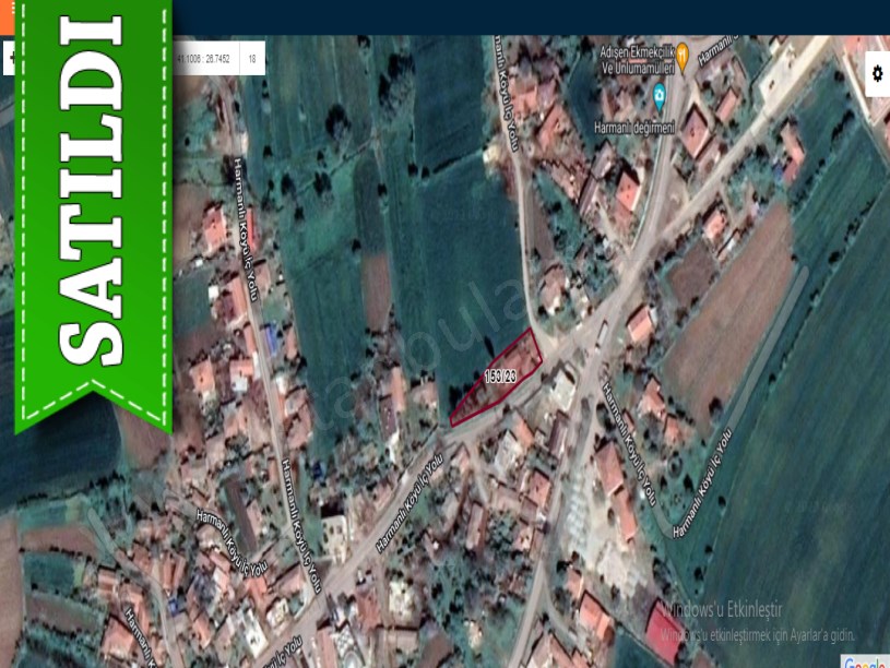 Edirne Uzunköprü Harmanlı Köyünde Satılık Arsa , 831 m2 İmarlı Köyiçi Müstakil