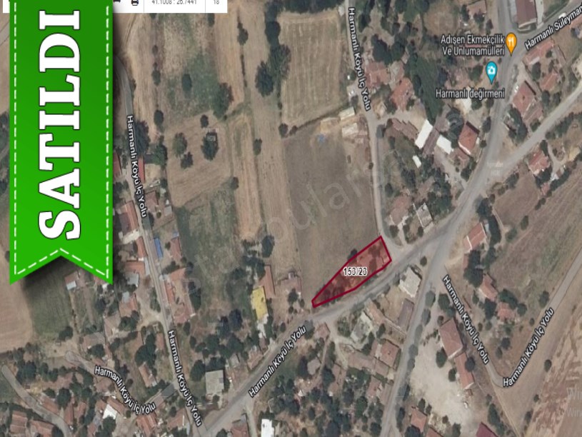 Edirne Uzunköprü Harmanlı Köyünde Satılık Arsa , 831 m2 İmarlı Köyiçi Müstakil