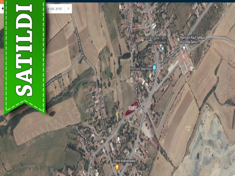 Edirne Uzunköprü Harmanlı Köyünde Satılık Arsa , 831 m2 İmarlı Köyiçi Müstakil