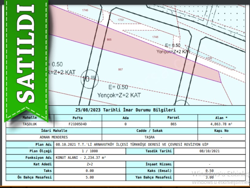 Arnavutköy Taşolukta Satılık Arsa , 265 M2 Çaplı Yolu Var 