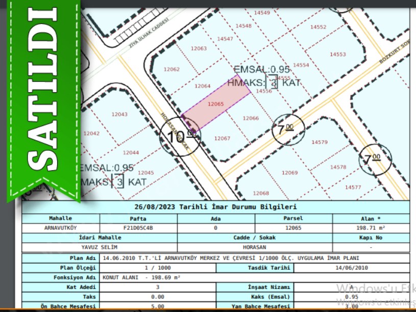 Arnavutköy Yavuzselim Mah Satılık Arsa , 198 m2 Müstakil İmarlı
