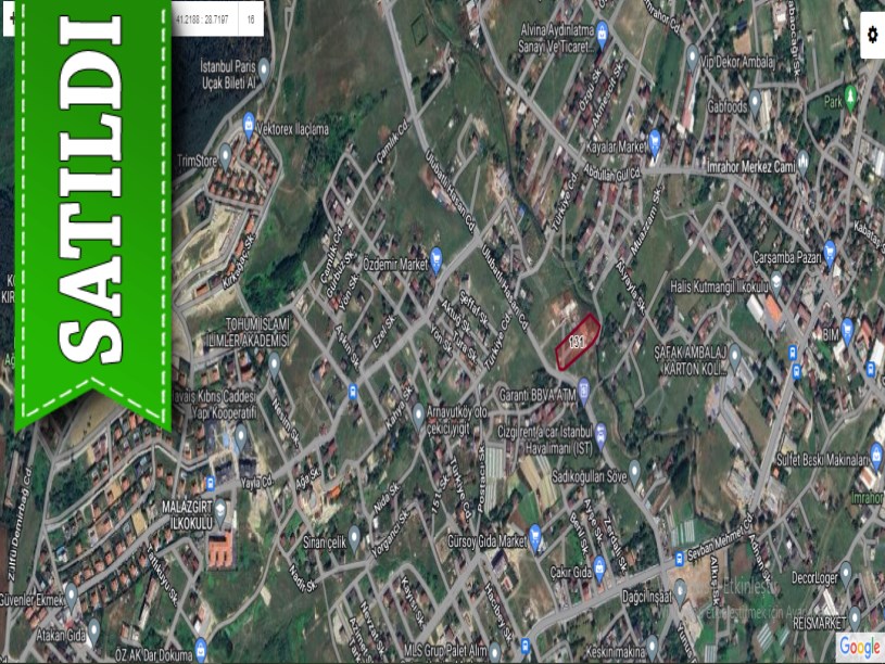 Arnavutköy İmrahorda Satılık Arsa , 193 M2 Cadde Cephe Merkezde 